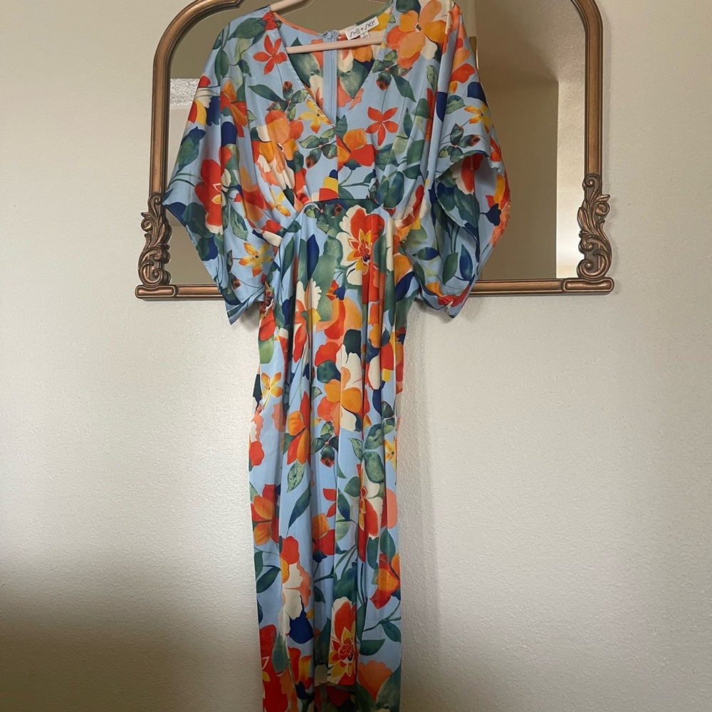She + Sky Colorful Floral Maxi Dress
